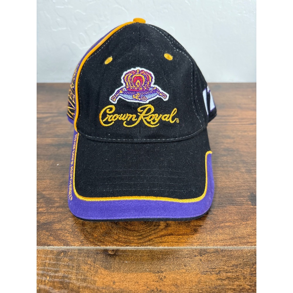Chase Authentics Matt Kenseth Crown Royal NASCAR Hat Black Purple Gold Mens OSFM